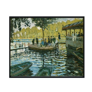 Stampa artistica di Claude Monet - Bain à la Grenouillère - Arte da parete della Galleria d&#39;epoca, opera d&#39;arte di Monet