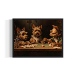Tibetan Terrier Playing Cards Poster Art Print, Dog Poker Man Cave Humor Wall Art Decor, Dog Lover, Pet Artwork Painting