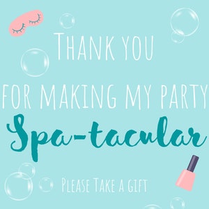 Spa Party Thank you