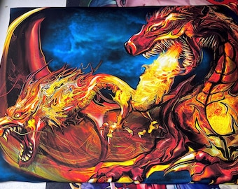 Dragons Fire is Digital fire art by Pyro Painter for Living room wall art, Surreal painting, Wall decor canvas, Wall art print