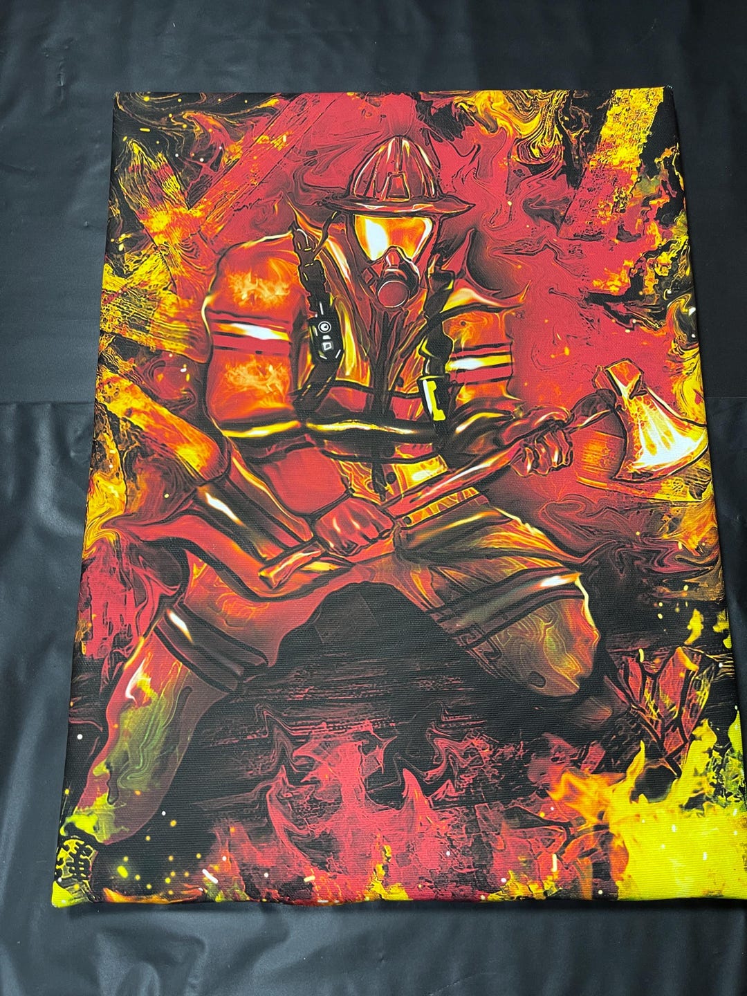 Fire Fighter is Digital Fire Art by Pyro Painter for Living Room Wall ...