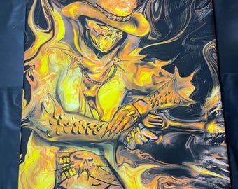 Spawn gunslinger is Digital fire art by Pyro Painter for Living room wall art, Surreal painting, art, Wall decor canvas