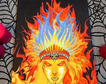 Totem Digital fire art by Pyro Painter for Living room wall art, Surreal painting, Surreal art, Wall decor canvas, Wall art print