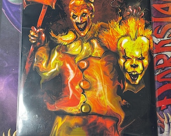 New clown in town  is Digital fire art by Pyro Painter for Living room wall art, Surreal painting, Wall decor canvas, Wall art print