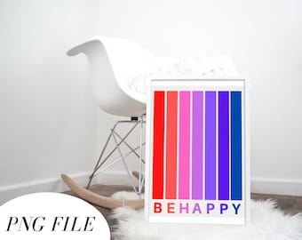 Be Happy Wall Art - PNG Datei