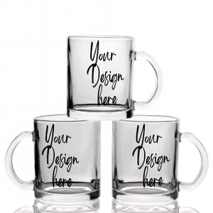 Custom personalized Glass Coffee Cups (12oz), Create your own design for any occasion, any holiday, keepsake, gift for coffee lover, gifts