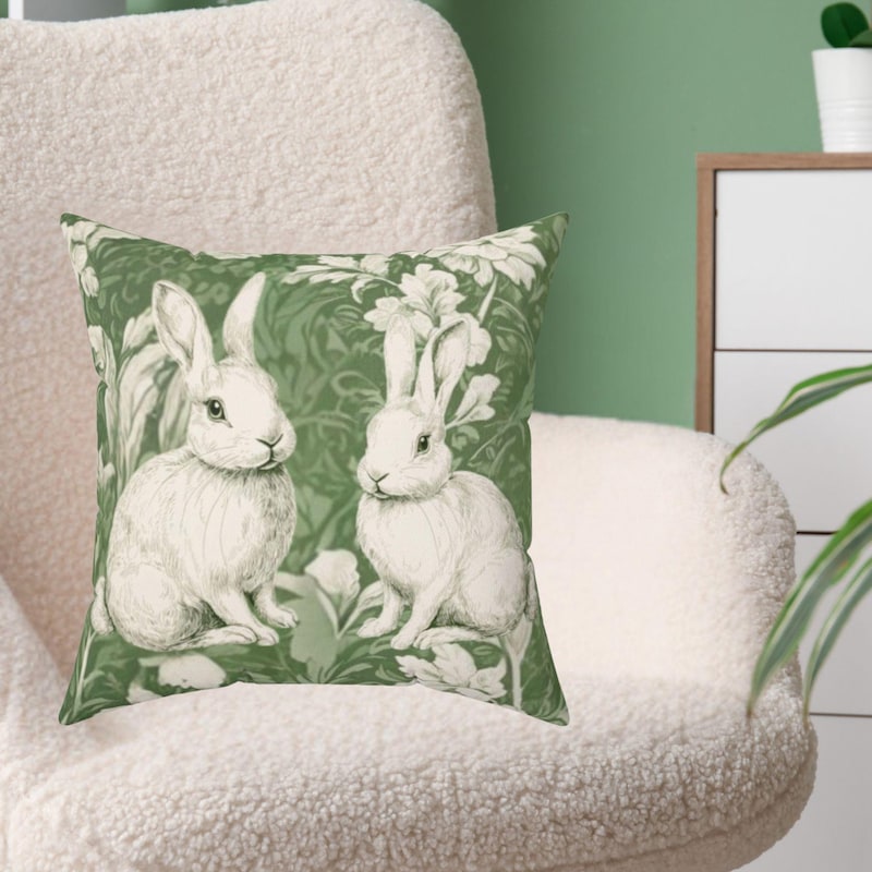 Bunny with Floral Crown Hook Pillow