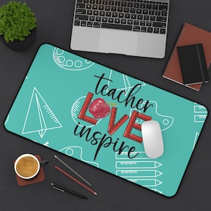 Teacher Desk Mat, Personalized Teacher Gift, Desk Accessory, Teacher Appreciation Present, Custom Office Decor, School Supplies