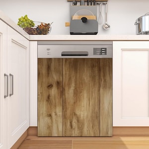 Dishwasher Magnet Cover Magnetic Dishwasher Cover - Faux Natural Wood Design for Farmhouse Kitchens, Rustic Appliance Panel Skin, remodel