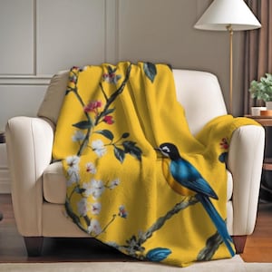 Botanical Bird Duvet Cover Set – Vibrant Floral Bedding with Matching Shams | Microfiber Comforter Cover | Gift for Bird Lovers & Home Decor