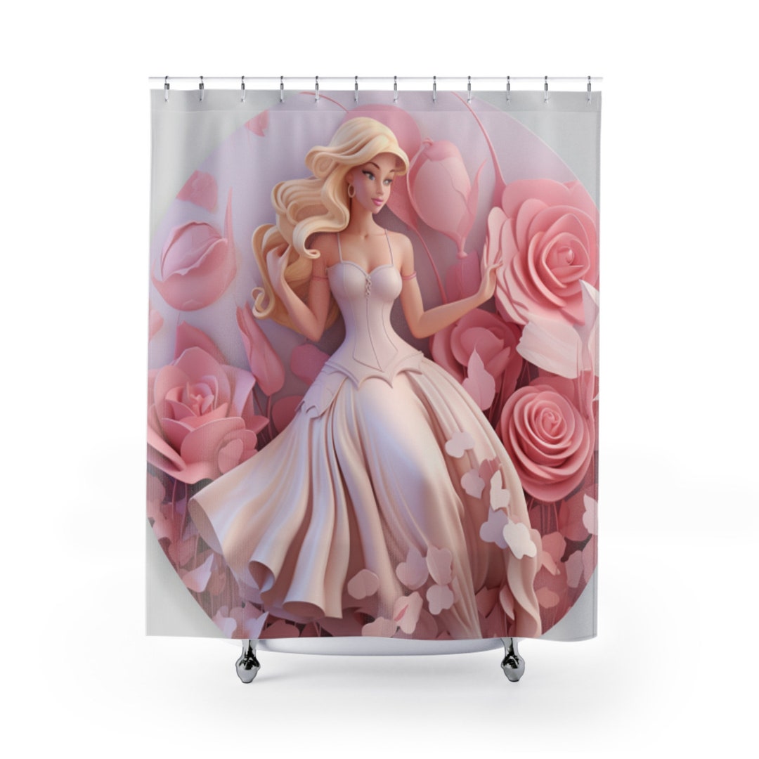 Barbie Shower Curtain 3D Barbie Design Barbie Movie Lovers Etsy