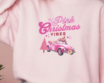 Pink sweatshirt women, Christmas pink doll sweatshirts, Christmas vibess sweater, bb style holiday shirts, giftful shirt, sweat shirt