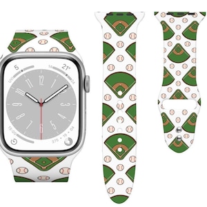 Baseball Double Buckle Apple Watch Band – Sports iWatch Strap for Fans, Coaches, Moms | Gift for Game Day, Season Start 38/40/42/44mm