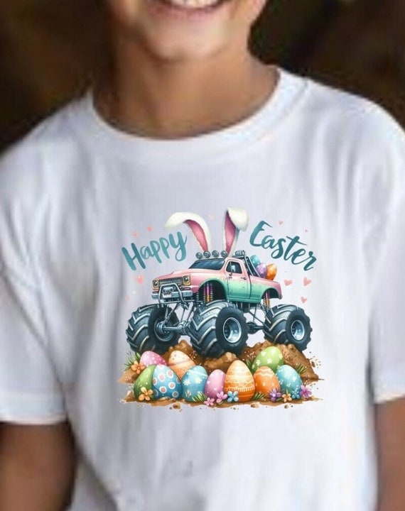 Kids Funny Easter Bunny Gift For Monster Truck Lover Toddler Boys T-Shirt Kids Funny Easter Bunny Gift For Monster Truck Lover Toddler Boys T-Shirt