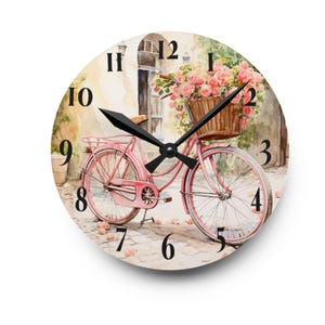 Bicycle Wall Clock, Unique Home Decor for Cyclists, Bike Enthusiast Gift, Cycling Art, Modern Acrylic Clock, Office Wall Clock