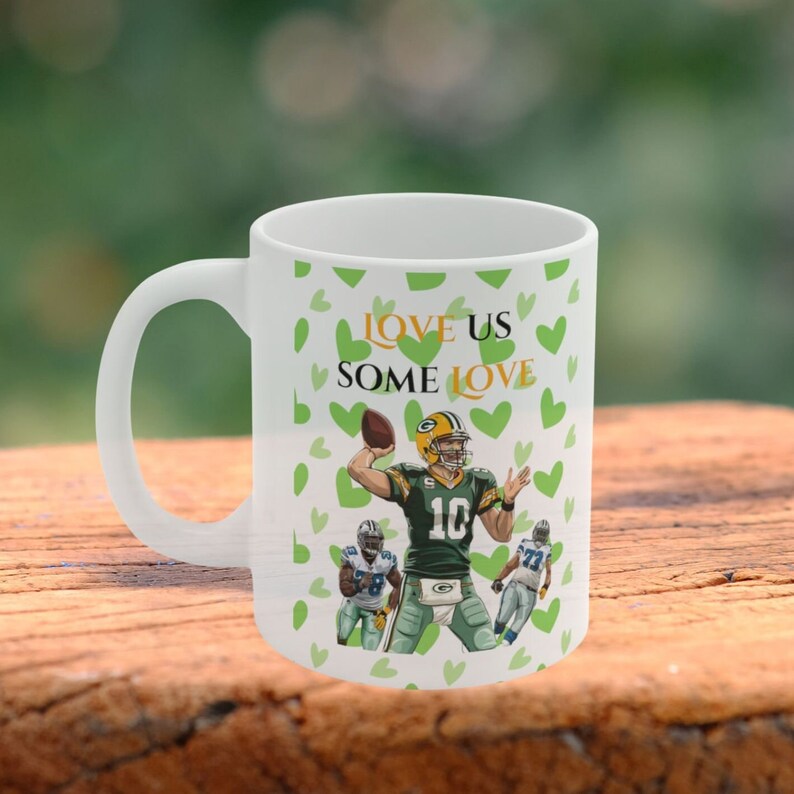 Green Bay Packers Mug, GB Packers Gifts, J Love Quarterback, Packers