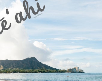 Diamond Head Hawaii Photo Print – Waikiki Beach Travel Art (Digital Download)