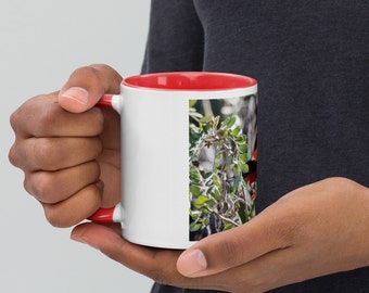 ʻIʻiwi Hawaiian Honeycreeper Bird Mug, Endangered Native Wildlife Photography, Red Interior
