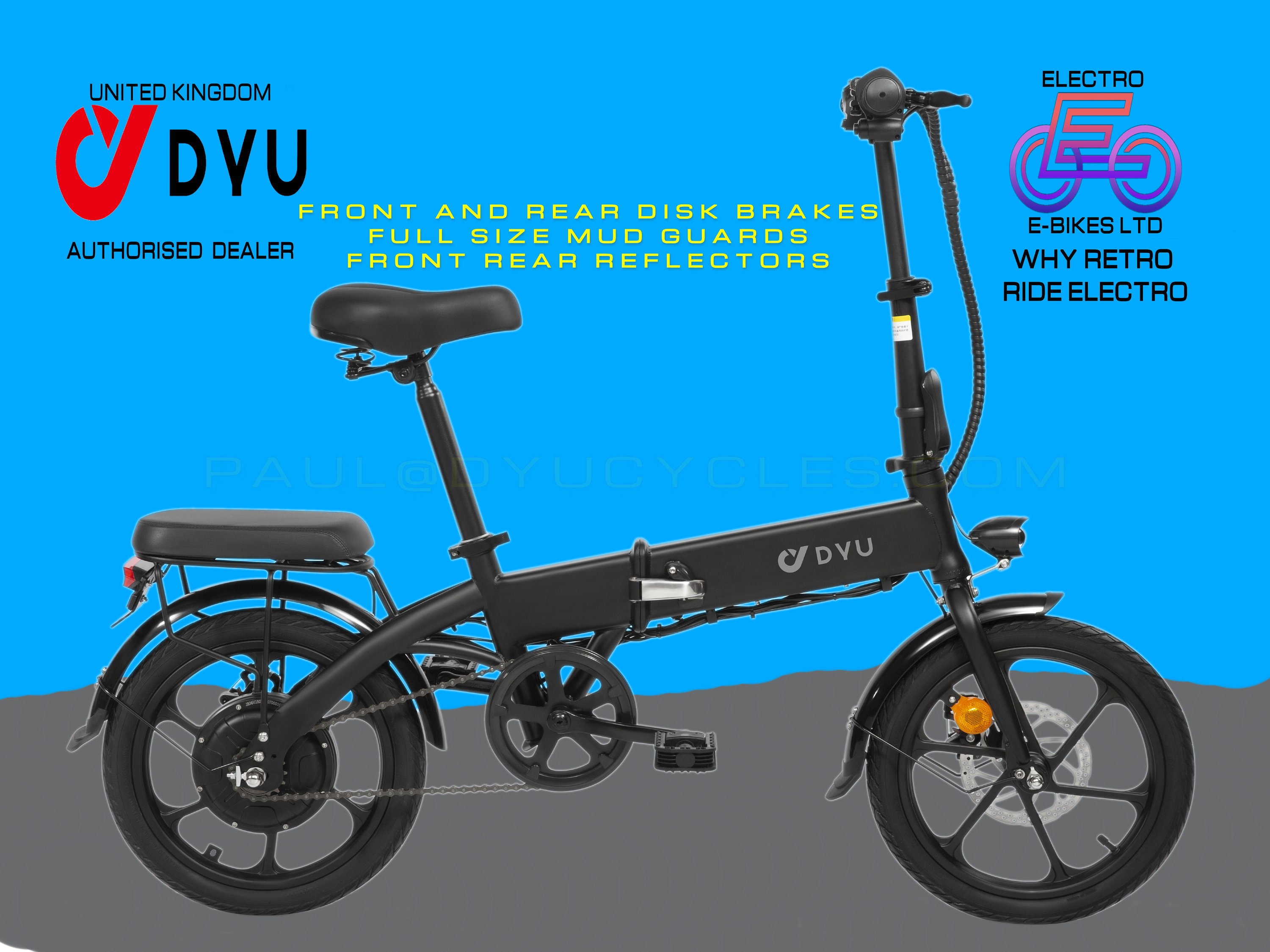 DYU A1F Folding Electric Bike 7.5AH 16inch 250W Commuter Etsy UK