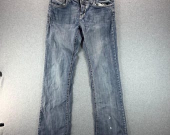 Vigoss New York Boot Jeans Womens 7 Blue Medium Wash Low Rise Bootcut P5038KL