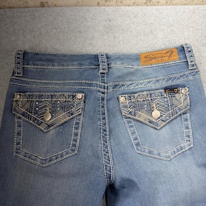 Seven7 Jeans Womens Size 10 Bootcut Embellished Pockets Mid Rise Denim zdjęcie 7