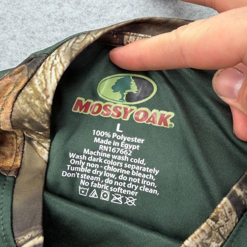 Mossy Oak Long Sleeve Camo Shirt Men's Size Large Polyester Outdoor Hunting image 2