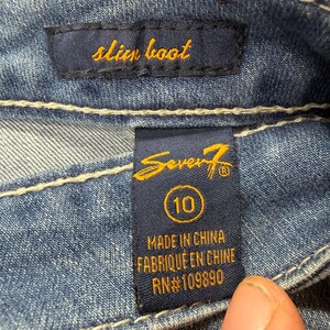 Seven7 Jeans Womens Size 10 Bootcut Embellished Pockets Mid Rise Denim zdjęcie 4