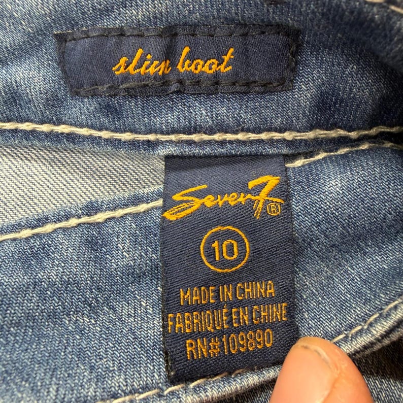 Seven7 Jeans Womens Size 10 Bootcut Embellished Pockets Mid Rise Denim zdjęcie 4