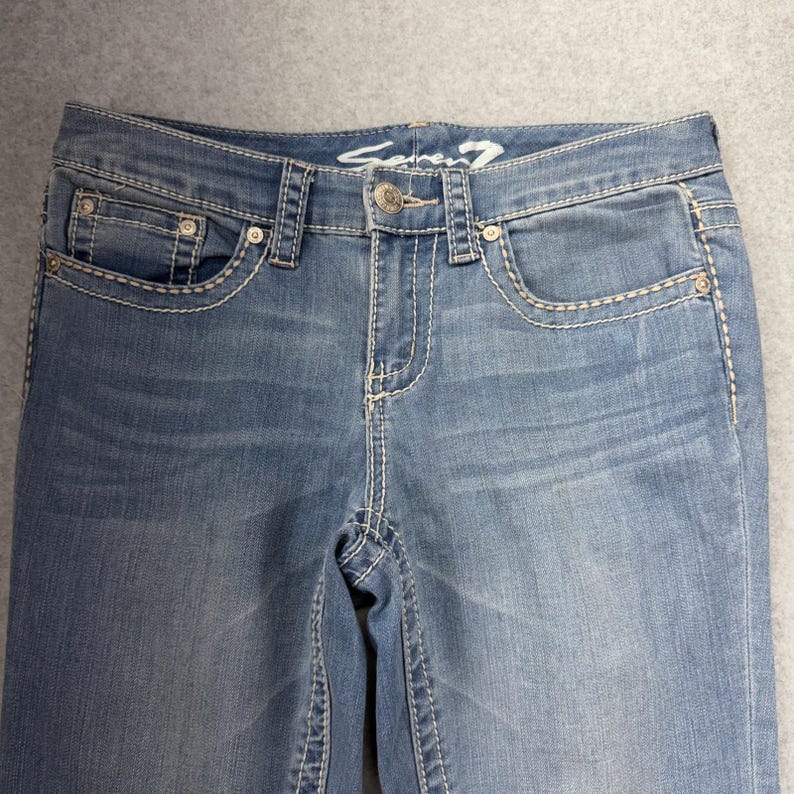 Seven7 Jeans Womens Size 10 Bootcut Embellished Pockets Mid Rise Denim zdjęcie 2