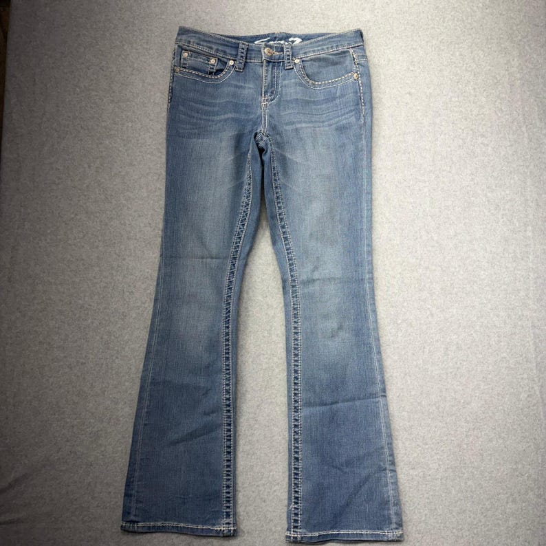 Seven7 Jeans Womens Size 10 Bootcut Embellished Pockets Mid Rise Denim zdjęcie 1