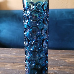 Vintage Hirschberg W. Germany Blue Crater Vase 1960s