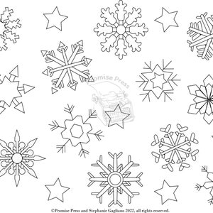 Snowflakes Digital Printable Coloring Page -- Holiday, Winter, Fun & Relaxing, Anxiety Relief, De-Stress, Under 5 dollar gift