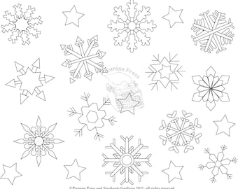 Snowflakes Digital Printable Coloring Page -- Holiday, Winter, Fun & Relaxing, Anxiety Relief, De-Stress, Under 5 dollar gift