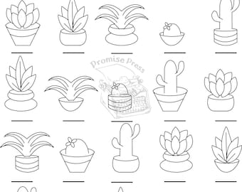 Intention Coloring - Succulent Plants Goal Tracker | Printable Goal Tracker Coloring Page | Finance PDF for Adults | Adult Coloring Page