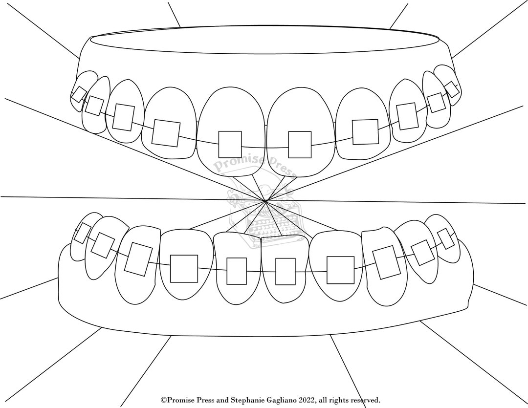 Crushing It Braces/dental Coloring Page to Save for Braces or Dental