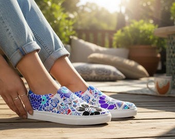 Ocean Garden Canvas Slip-On Shoes