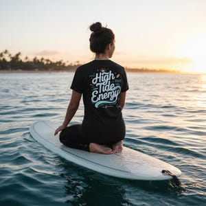 High Tide Energy Graphic Tee, Coastal Vibes Beach Shirt, Ocean Lover Summer Top