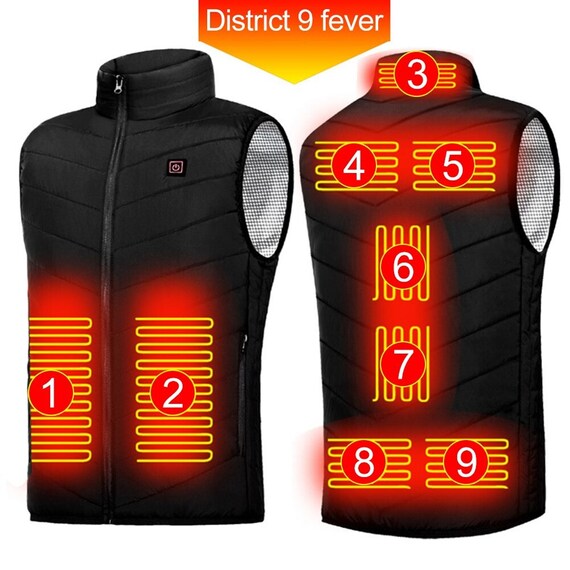 Veste Chauffante USB Pour Homme/femme, Manteau Chauffant Pour 3 à 9 Zones,  Thermique, Pour L'extérieur, Pour La Chasse Et Le Sport, Hiver 