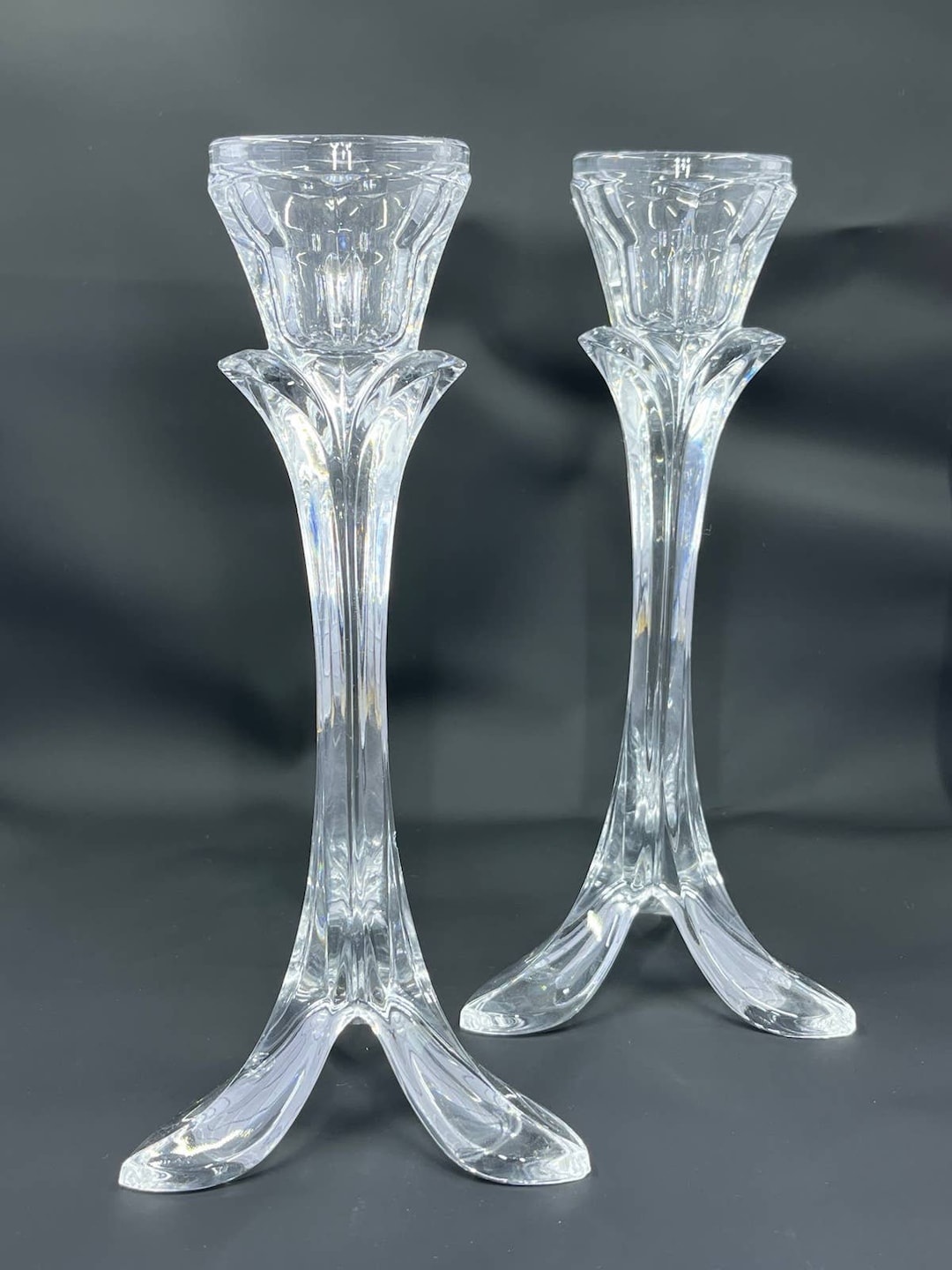 Cristal D'arques Bandol Lead Crystal Candle Holders - Etsy