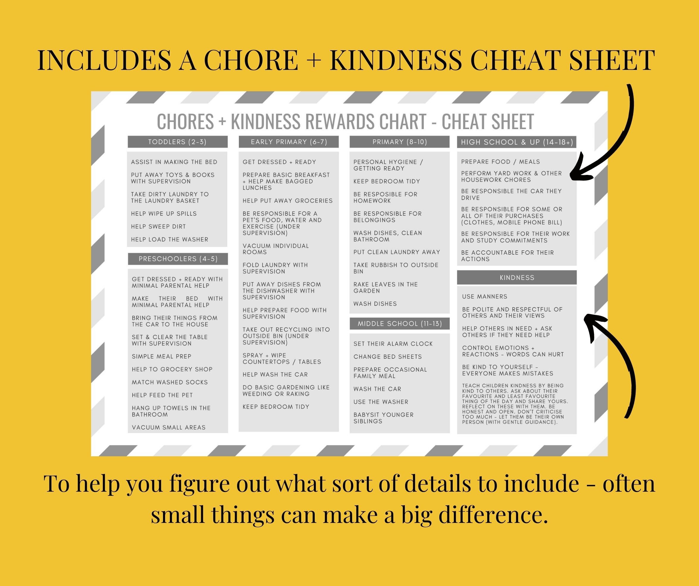 Printable Kids Reward Chart, Kids Rewards Chart Fillable PDF, Kids ...