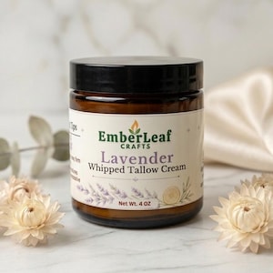 Whipped Tallow Cream, Seed Oil Free Shea Butter Body Moisturizer, Natural Skincare