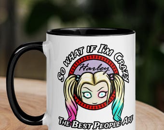 Harley Quinn/Daria-mok met gekleurde binnenkant