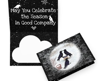 Snow Crow Greeting Card