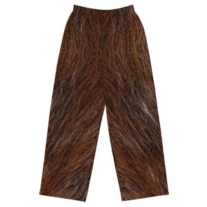 Satyr Minky Faux Fur Pants with Tail in Amber Fox