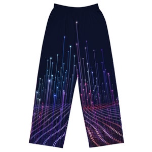 Cyber Slacks: Unisex Wide Leg Lounge Pants with Pockets