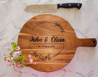 Personalised Chopping Cutting Board Engagement Wedding Anniversary Christmas Gift Custom