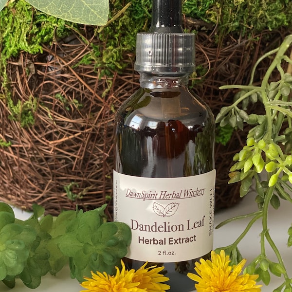Organic Dandelion Leaf Tincture Extract Immune system booster vitamin C antioxidant anti-inflammatory natural diuretic earthy alcohol