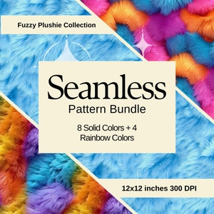 Floue fourrure peluche Seamless Pattern Textures Bundle, tuile fond d’écran Images - téléchargement numérique