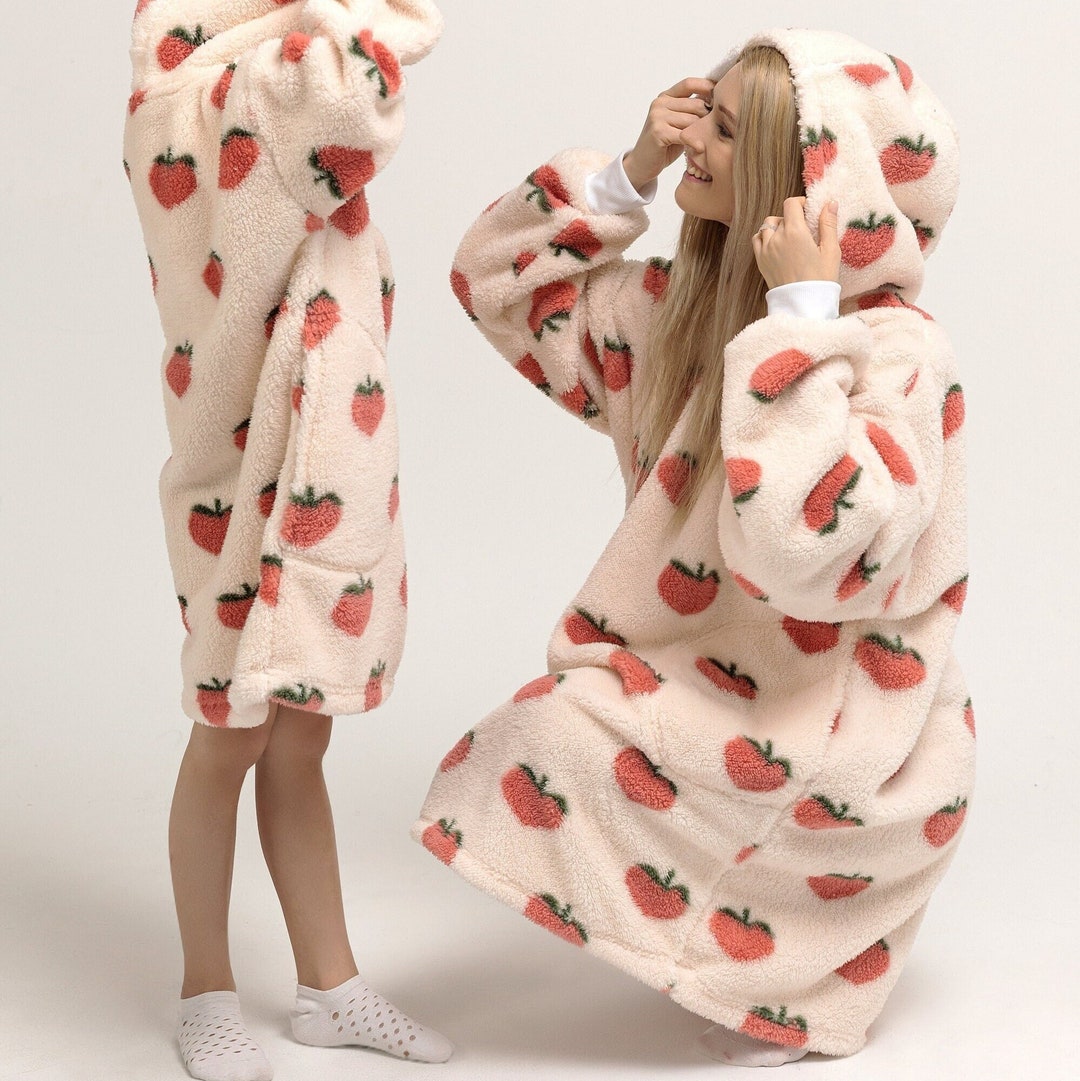 Strawberry Dreams Fire Hooded Blanket