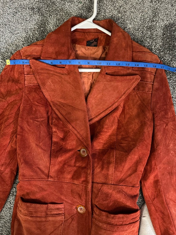 Vintage 1970s Rust Colored Suede Jacket - image 10